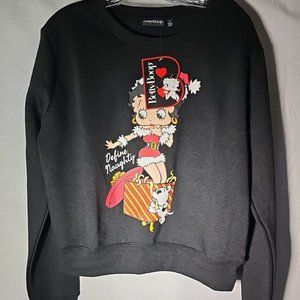 Betty Boop Women's "Define Naughty" Holiday sweatshirt - Black Size Large